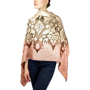 Jessica McClintock Brocaded Sheer Shawl with Solid Border in Kuwait