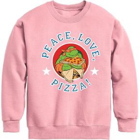 HYBRID APPAREL - Teenage Mutant Ninja Turtles - Peace Love Pizza - Youth Crewneck Fleece Sweatshirt in Saudi Arabia