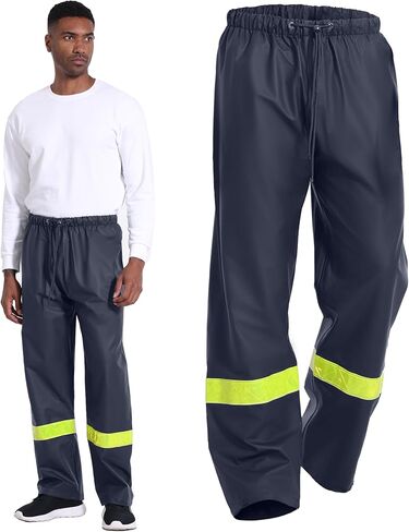 FWG Men’s Safety Rain Pants-Waterproof Heavy Duty Workwear with Reflective Tape for Outdoor Work in Saudi Arabia