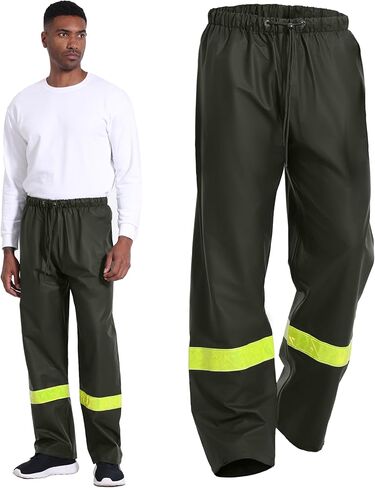 FWG Men’s Safety Rain Pants-Waterproof Heavy Duty Workwear with Reflective Tape for Outdoor Work in Kuwait