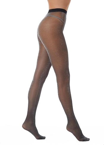 Frola Women’s Sparkly Shimmer Tights for Women,40D Lurex Metallic Shimmery Pantyhose,Silver/Gold in Saudi Arabia
