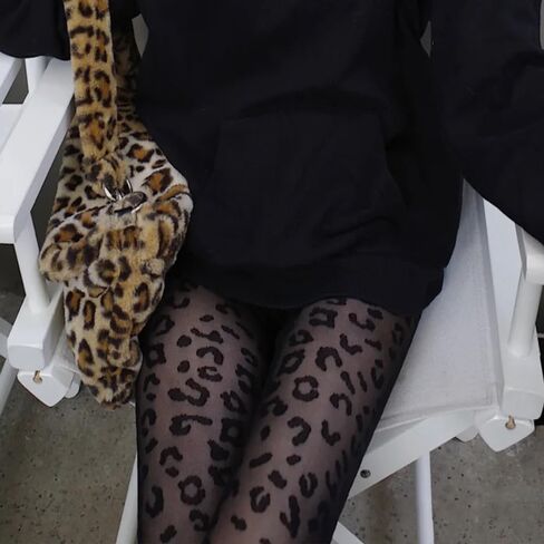 Footed Tights Leopard Pattern Fashion Thigh High Pantyhose Ultra-soft Women Thin Transparent in Saudi Arabia