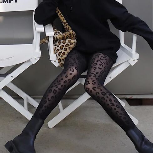Footed Tights Leopard Pattern Fashion Thigh High Pantyhose Ultra-soft Women Thin Transparent in Saudi Arabia