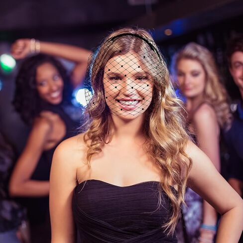 حجاب شبكي أسود عقال قفص العصافير الحجاب 1920s خوذة للنساء الزفاف حفل زفاف الشاي الفاسناتور الحجاب in Kuwait