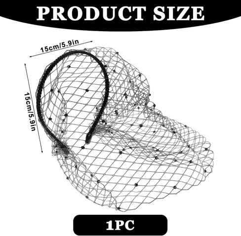 حجاب شبكي أسود عقال قفص العصافير الحجاب 1920s خوذة للنساء الزفاف حفل زفاف الشاي الفاسناتور الحجاب in Kuwait