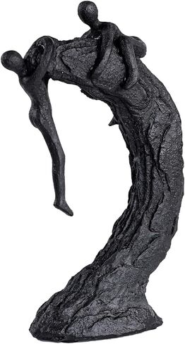 Abstract Sculptures - Living Room and Office Dynamic Climbing Wall Character Decoration, Black Statue 7x8x1.5 inches Elegant Black Home Decoration Gift Creativity in Saudi Arabia
