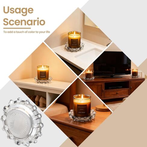 صينية حامل الشموع الزجاجية لطبق الشموع الفقاعية - قاعدة أطباق زخرفية حديثة لأضواء الشاي وأجهزة التدفئة | ديكور منزلي مستوحى من الأنثروبولوجيا لطاولات القهوة والحانات وإكسسوارات الشموع in Kuwait