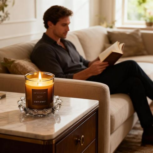 صينية حامل الشموع الزجاجية لطبق الشموع الفقاعية - قاعدة أطباق زخرفية حديثة لأضواء الشاي وأجهزة التدفئة | ديكور منزلي مستوحى من الأنثروبولوجيا لطاولات القهوة والحانات وإكسسوارات الشموع in Kuwait