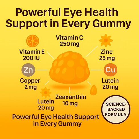 Lutein & Zeaxanthin Gummies – Eye Vitamins for Adults 50+ & Seniors – Eye Health Supplements for Over 50 Adults – Luteina y Zeaxantina para Los Ojos – 30 Chewable Gummy in Saudi Arabia