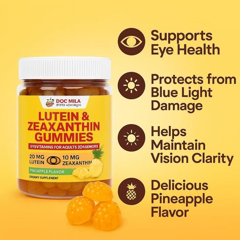 Lutein & Zeaxanthin Gummies – Eye Vitamins for Adults 50+ & Seniors – Eye Health Supplements for Over 50 Adults – Luteina y Zeaxantina para Los Ojos – 30 Chewable Gummy in Saudi Arabia