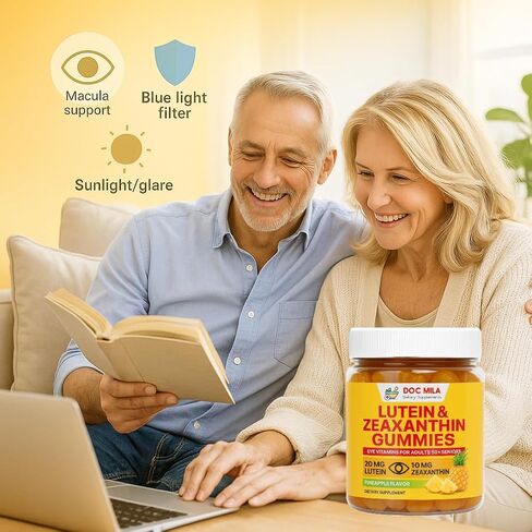 Lutein & Zeaxanthin Gummies – Eye Vitamins for Adults 50+ & Seniors – Eye Health Supplements for Over 50 Adults – Luteina y Zeaxantina para Los Ojos – 30 Chewable Gummy in Saudi Arabia