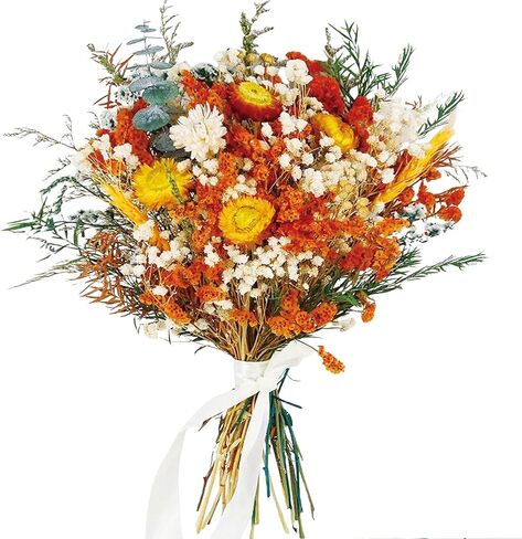 Fymlhomi 17" Dried Flower Bouquets, 100% Natural Dried Flowers with Dried Roses,Bunny Tails,Chrysanthemum Flowers Decor for Vase Rustic Boho Home Decor,Party Fall Decor for Wedding Gift in Saudi Arabia