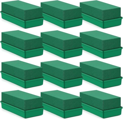 Teenyyou 4 Pack Large Size Floral Foam with Bowl 9.65" L x 4.65" W x 3" H Floral Foam Blocks Floral Arrangements Supplies Rectangle Flower Holder with Floral Foam for Table Party Festival Flower Decor in Saudi Arabia