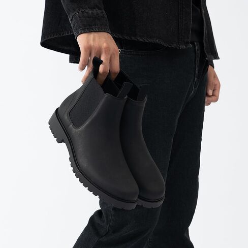CGRRBW Mens Slip On Chelsea Boots, Work Hiking Ankle Booties For Men Comfortable and Lightweight in Saudi Arabia