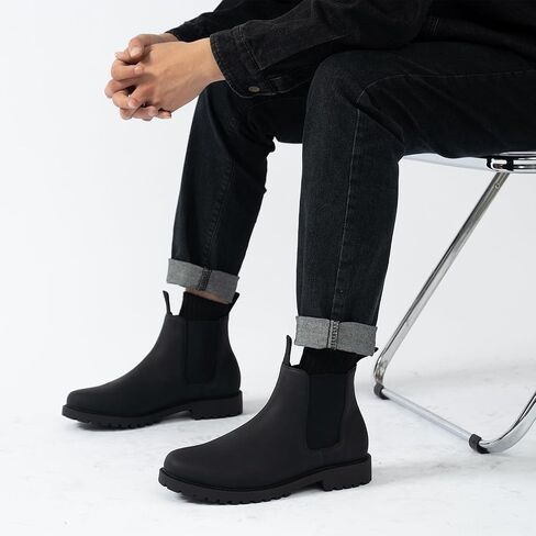 CGRRBW Mens Slip On Chelsea Boots, Work Hiking Ankle Booties For Men Comfortable and Lightweight in Saudi Arabia