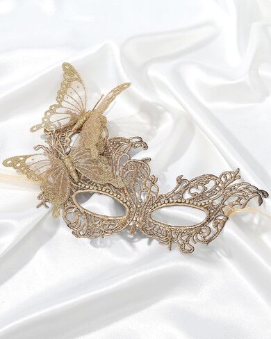 Lace Masquerade Mask for Women - Glitter Butterfly Eyemask Elf Fairy Masks for Couples Halloween Renaissance in Saudi Arabia