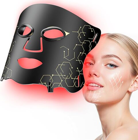 LED Light Therapy mask (E106A) for Face, LED Light Therapy Mask with Adjustable Brightness and Timer, Soft Silicone Red Light Therapy Mask for Home & Travel in Saudi Arabia
