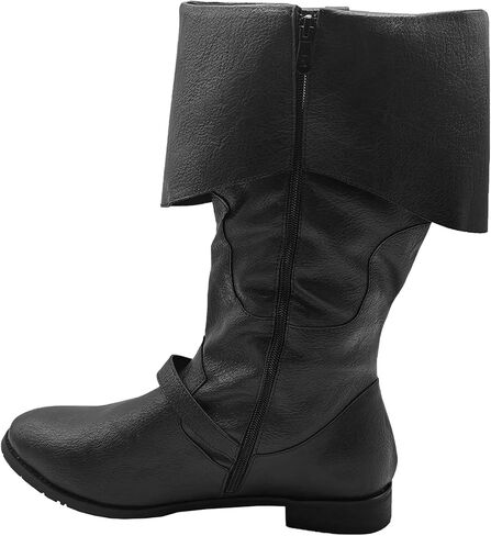 Men's Medieval Boots Renaissance Pirate Costume Faux Leather Boot Halloween Viking Cosplay Shoes in Saudi Arabia