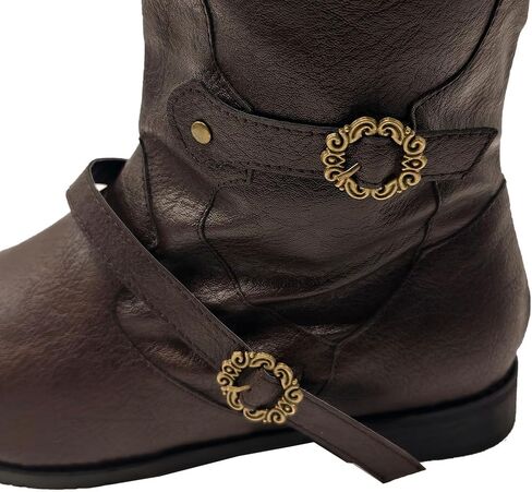 Men's Medieval Boots Renaissance Pirate Costume Faux Leather Boot Halloween Viking Cosplay Shoes in Saudi Arabia