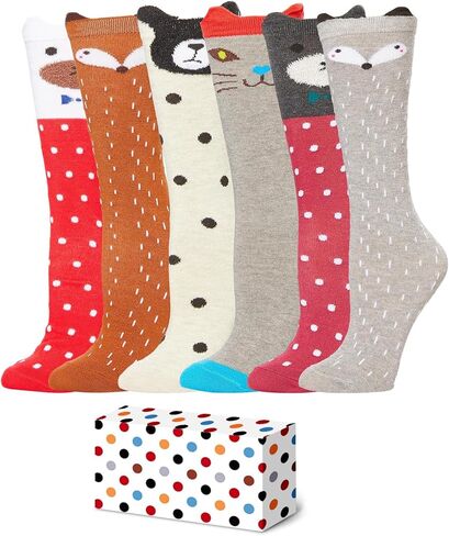 Knee High Socks for Girls - Animal Gift 5 Pairs Kids Long Crazy Tall Funny Socks in Saudi Arabia