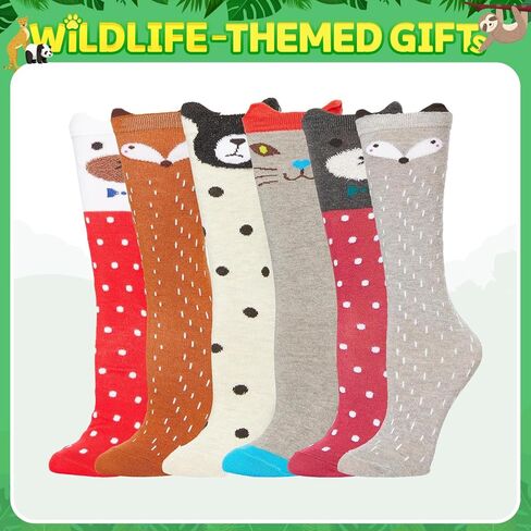 Knee High Socks for Girls - Animal Gift 5 Pairs Kids Long Crazy Tall Funny Socks in Saudi Arabia