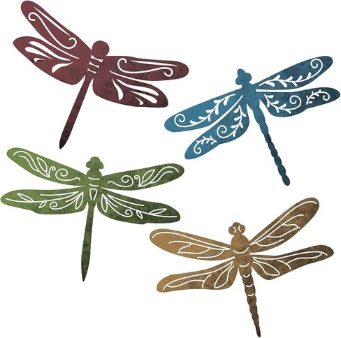 Teling 4 Pcs Metal Hummingbird Wall Art Metal Dragonfly Wall Decor for Modern Farmhouse Rustic Home Living Room Bedroom Kitchen Patio Indoor Outdoor Decor(Hummingbird) in Saudi Arabia