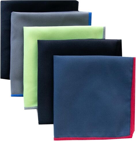 Unisex Sweat Absorbing Microfiber Handkerchiefs Quick Dry Sport Gym Towels 5 Pack in Saudi Arabia