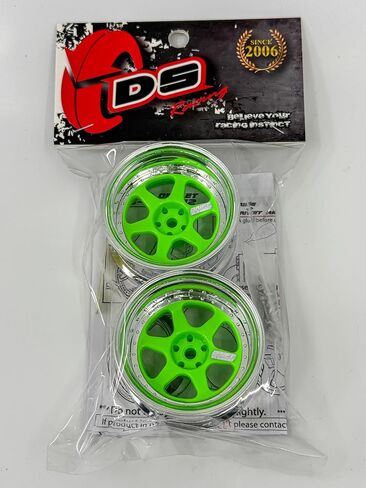 عنصر الانجراف 1/10 RC RIMS CAR RIMS ، مجموعة من 2 ، 6 نسخ ، إزاحة قابلة للتعديل ، متوافقة مع Yokomo YD MD RD ، MST RMX ، REVE D RDX ، REDCAT RDS ، HPI ، TAMIYA TT (LIME WIME W-Chrome Lip) in Kuwait
