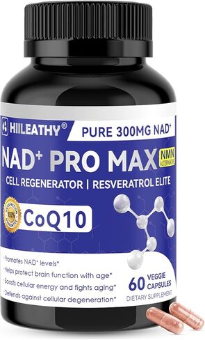 NAD+ Supplement for Men and Women with Resveratrol and CoQ10 Promotes Cell Regeneration and Anti-Aging American-Made NAD+, 60 Capsules in Saudi Arabia