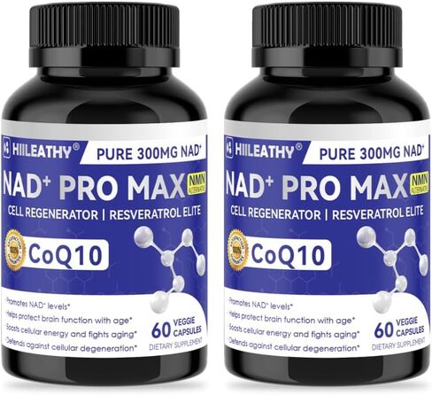 NAD+ Supplement for Men and Women with Resveratrol and CoQ10 Promotes Cell Regeneration and Anti-Aging American-Made NAD+, 60 Capsules in Saudi Arabia