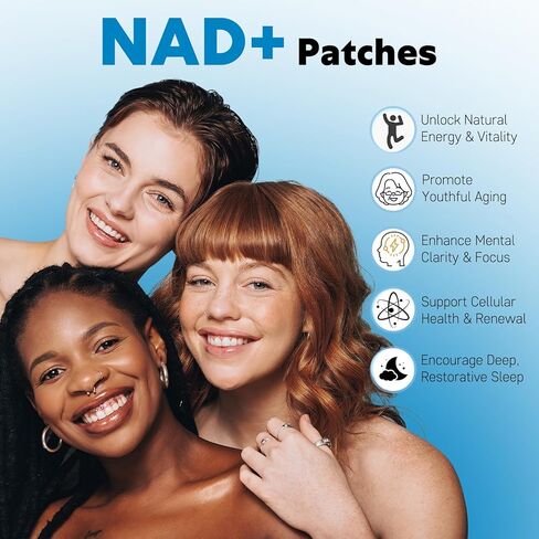 NA D+ Patches | Anti-Aging and Wellness Support | 5X Stronger Formula | NMNH, Resveratrol, Hyaluronic Acid, Coq10 l Premium 8-Hour Time-Release Patch for Enhanced Absorption in Saudi Arabia
