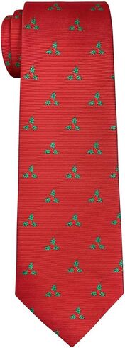 Retreez Christmas Holly Leaves Woven Microfiber Boy's Tie - 8-10 years in Saudi Arabia