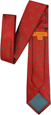 Retreez Christmas Holly Leaves Woven Microfiber Boy's Tie - 8-10 years in Saudi Arabia