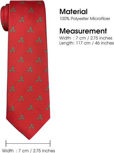 Retreez Christmas Holly Leaves Woven Microfiber Boy's Tie - 8-10 years in Saudi Arabia