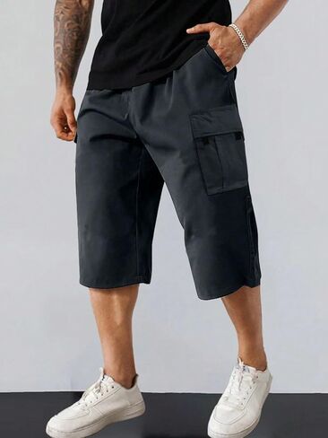 Men's Grey Relaxed-Fit Work Shorts - Premium Everyday Comfort, Durable Casual Utility Wear with Pockets in Saudi Arabia