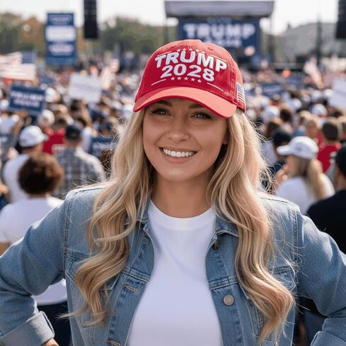 Trump 2028 Cap with Presidential Seal – Embroidered Red MAGA Hat, Adjustable Dad Cap in Saudi Arabia