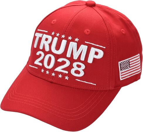 Trump 2028 Cap with Presidential Seal – Embroidered Red MAGA Hat, Adjustable Dad Cap in Saudi Arabia