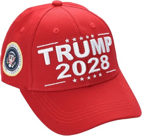 Trump 2028 Cap with Presidential Seal – Embroidered Red MAGA Hat, Adjustable Dad Cap in Saudi Arabia