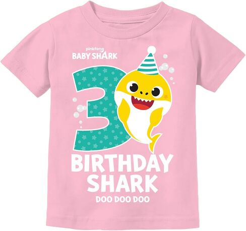 3rd عيد ميلاد الطفل القرش دو دو قميص صبي فتاة الهدايا 3 سنوات من العمر Bday أسماك القرش موضوع حفلة طفل أطفال تي شيرت in Saudi Arabia