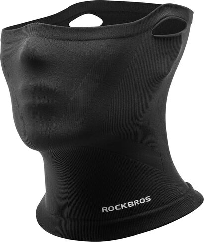 ROCKBROS Stretch Fabric Windproof Neck Gaiter & Face Mask – Thermal Breathable Half Face Cover for Men & Women, Outdoor Cycling, Skiing， Commuting, and Winter Activities in Saudi Arabia
