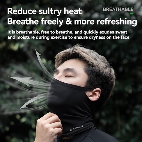 ROCKBROS Stretch Fabric Windproof Neck Gaiter & Face Mask – Thermal Breathable Half Face Cover for Men & Women, Outdoor Cycling, Skiing， Commuting, and Winter Activities in Saudi Arabia