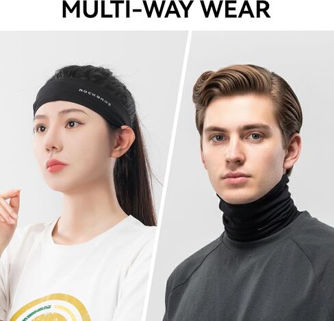 ROCKBROS Stretch Fabric Windproof Neck Gaiter & Face Mask – Thermal Breathable Half Face Cover for Men & Women, Outdoor Cycling, Skiing， Commuting, and Winter Activities in Saudi Arabia