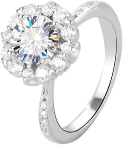 14K Gold 1Carat Diamond Promise Rings for Women,Classic 4-Prong Setting,Round Cut Diamond Ring, VVS1 D-Color, Ideal for Valentine's Day in Saudi Arabia