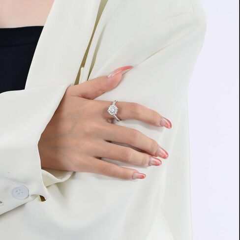 14K Gold 1Carat Diamond Promise Rings for Women,Classic 4-Prong Setting,Round Cut Diamond Ring, VVS1 D-Color, Ideal for Valentine's Day in Saudi Arabia