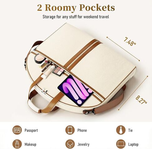 MISSLO Carry on Garment Bags for Travel for Women 56" Foldable Dress Bag with Large Pockets Bag Suit Luggage Garment Bag with Shoulder Strap for Business, Wedding, Hanging Clothes, Beige in Saudi Arabia
