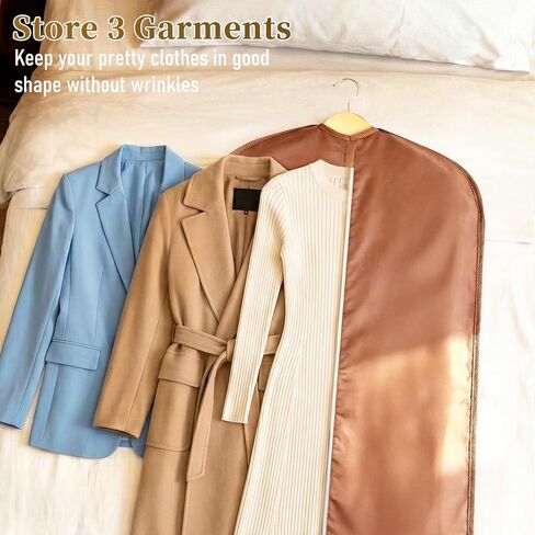 MISSLO Carry on Garment Bags for Travel for Women 56" Foldable Dress Bag with Large Pockets Bag Suit Luggage Garment Bag with Shoulder Strap for Business, Wedding, Hanging Clothes, Beige in Saudi Arabia