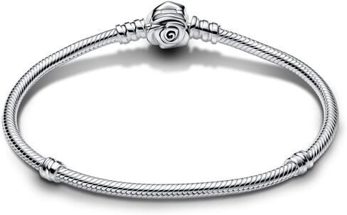 سوار سلسلة ثعبان من PANDORA Moments Rose in Bloom Clasp - سوار من الفضة الاسترليني - مجوهرات للنساء - يتضمن صندوق هدايا in Saudi Arabia