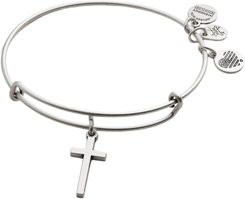 Alex and ANI Divine Guides Expandable Bangle Bracelet for Women, Cross Charm, 2 to 3.5 in in Saudi Arabia