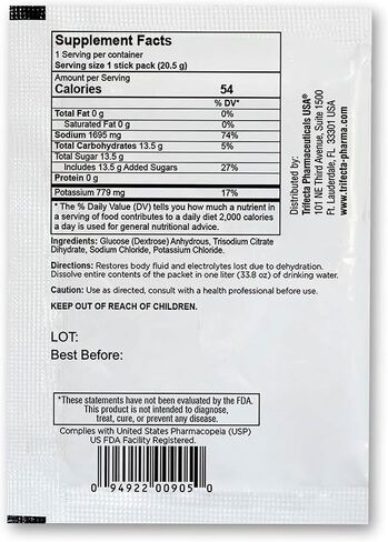 TRIORAL Rehydration Electrolyte Powder – Oral Rehydration Salts for Dehydration – Supports Hydration during Workouts, Fluid Loss, and Daily Wellness – 100 Drink Mix Packets in Saudi Arabia