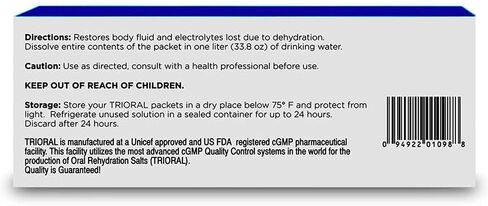 TRIORAL Rehydration Electrolyte Powder – Oral Rehydration Salts for Dehydration – Supports Hydration during Workouts, Fluid Loss, and Daily Wellness – 100 Drink Mix Packets in Saudi Arabia